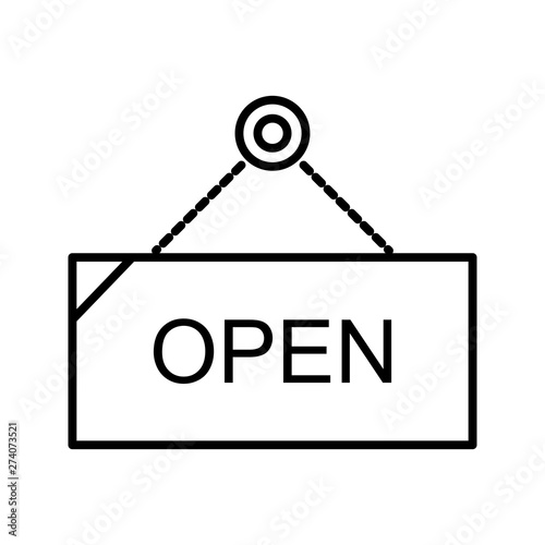 Open tag Line black icon