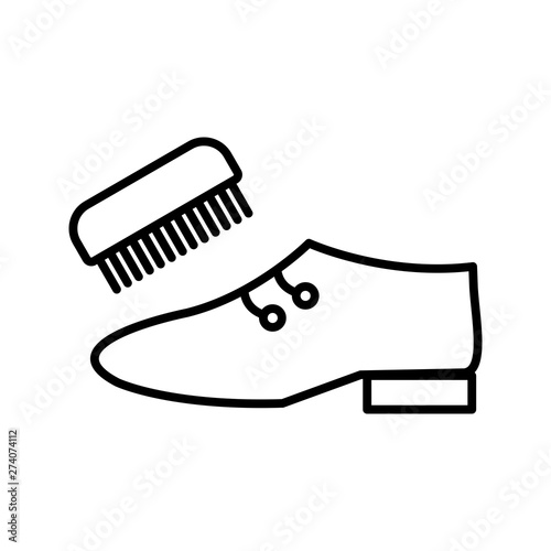 Shoe polishing Line black icon