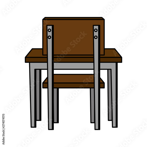 schooldesk with chair education icon