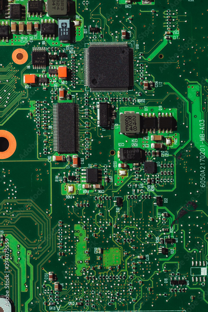 Macro photo of laptop microcircuits close up Macro photo of laptop microcircuits close up