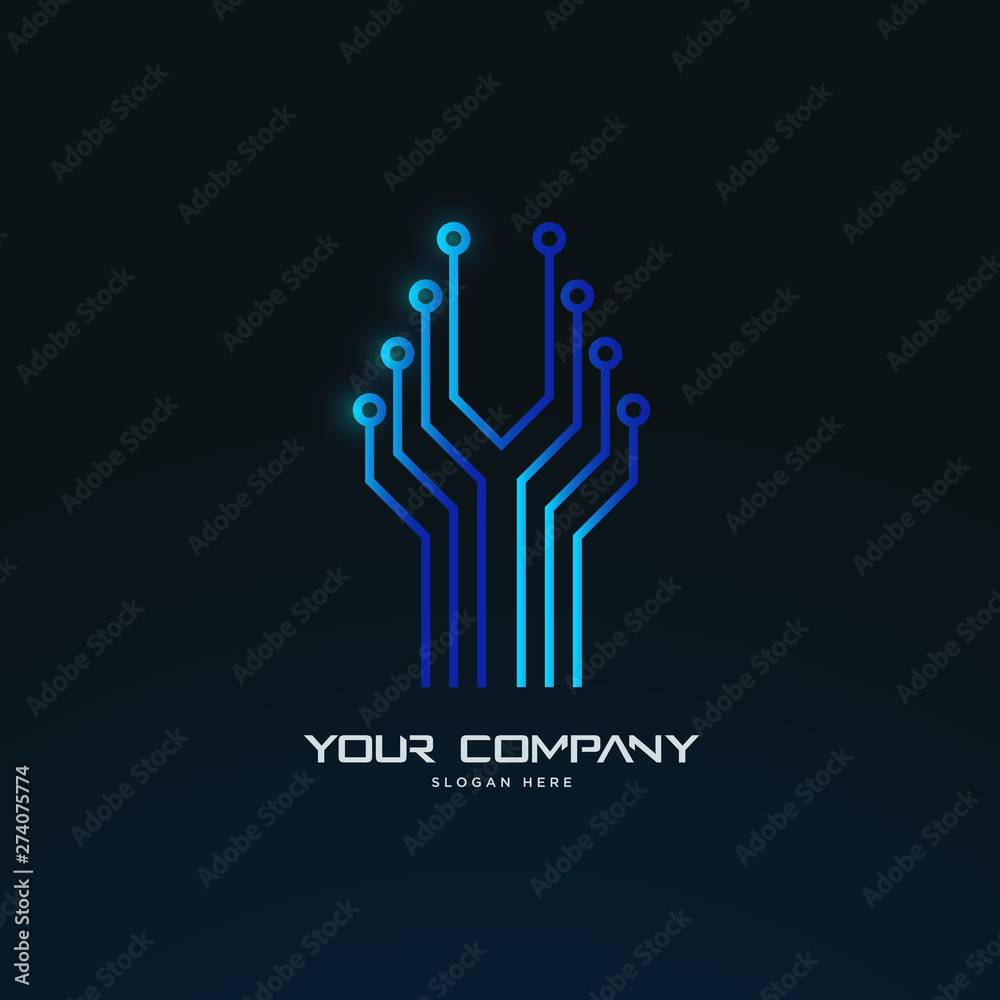 futuristic abstract tech circuit board logo template futuristic abstract tech circuit board logo template