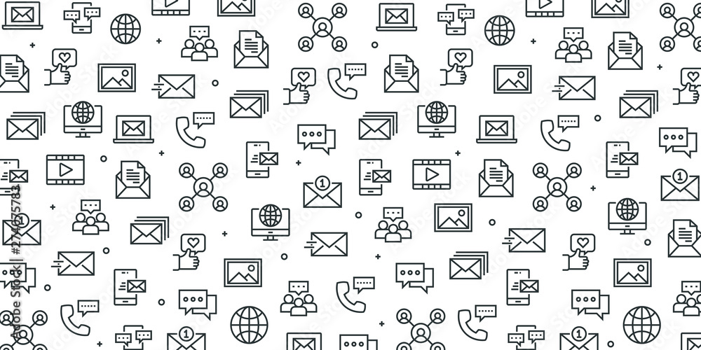 Obraz premium COMMUNICATION MEDIA SEAMLESS PATTERN