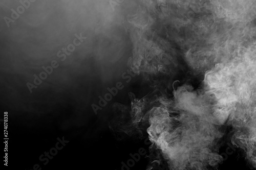 White smoke blow on dark background.