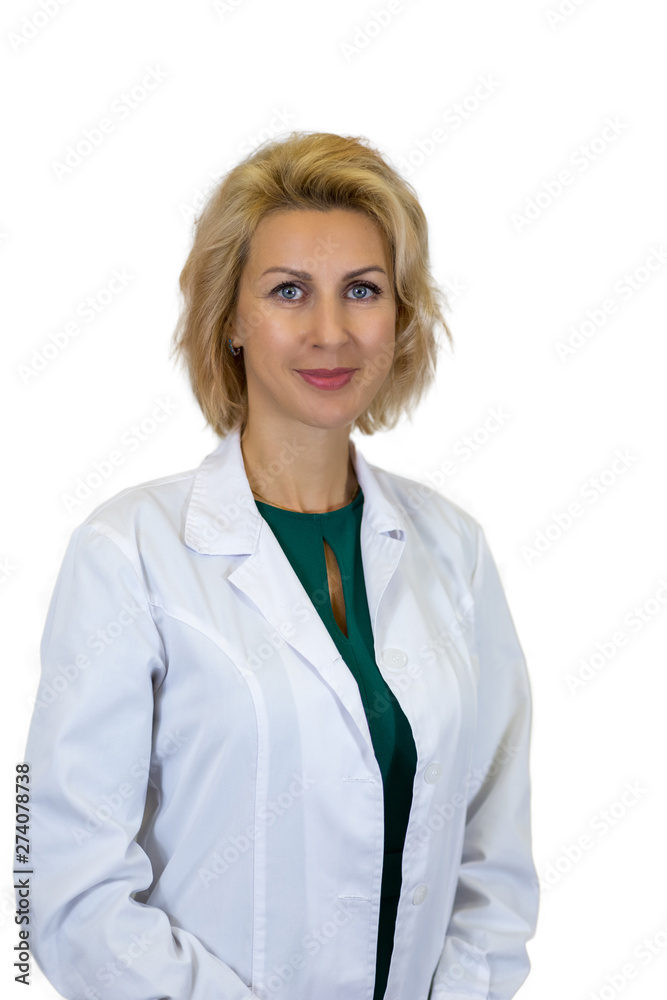 business portrait of a nutritionist on white background business portrait of a nutritionist on white background
