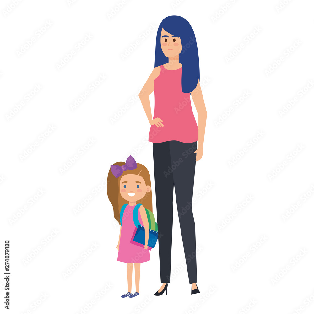 happy student girl with female teacher happy student girl with female teacher