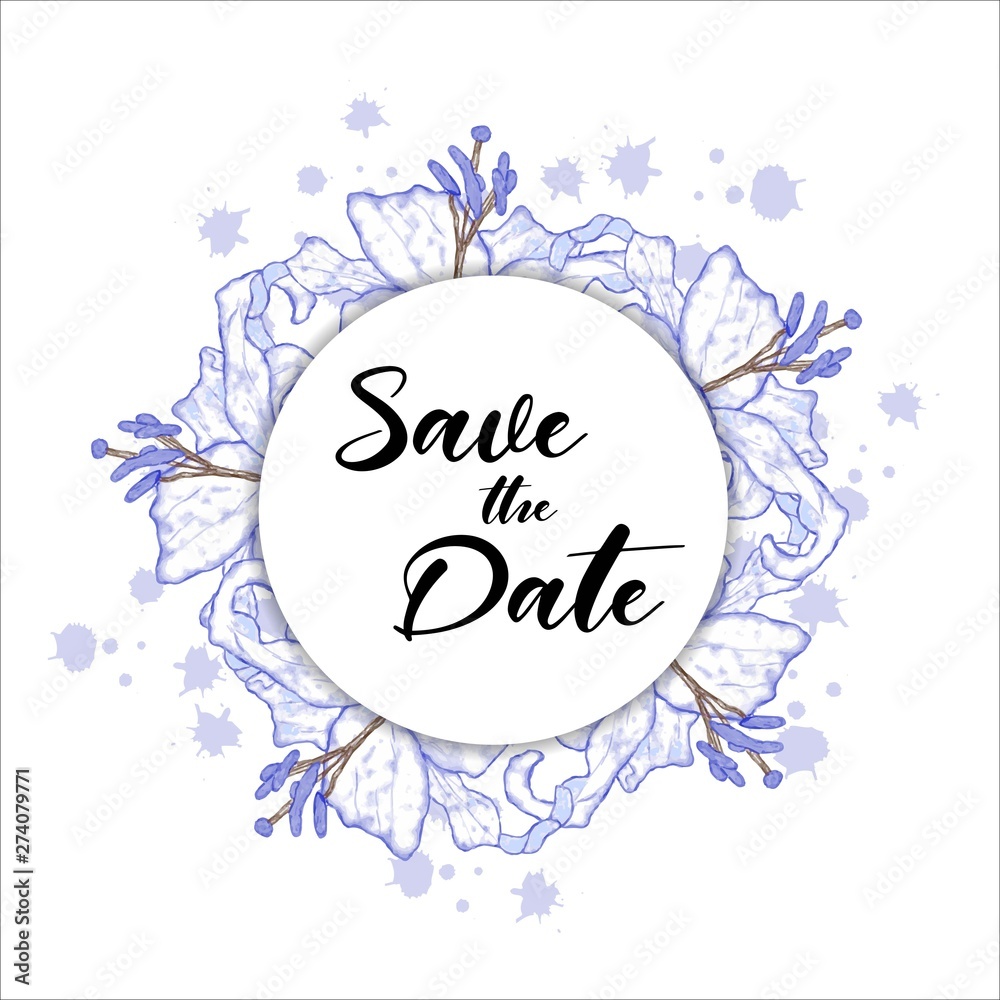 Floral wedding invitation