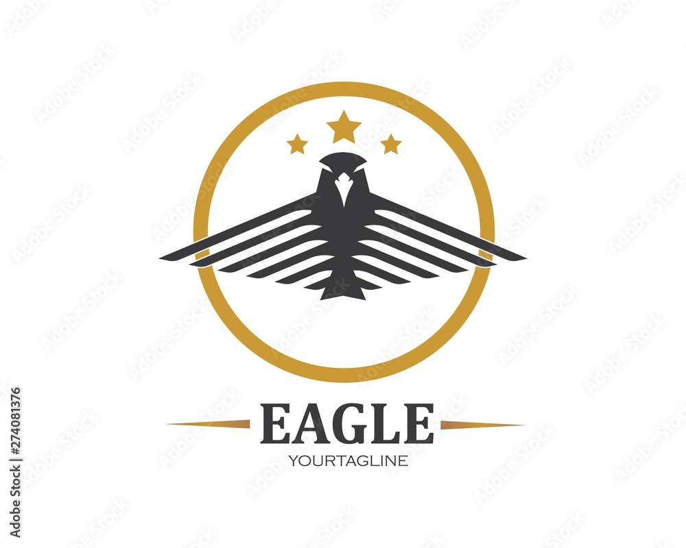 Fototapeta premium falcon,eagle logo icon vector illustration design