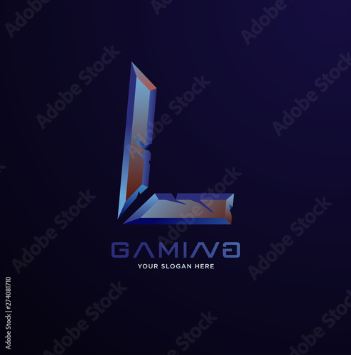 Initial letter L gaming esports style logo template