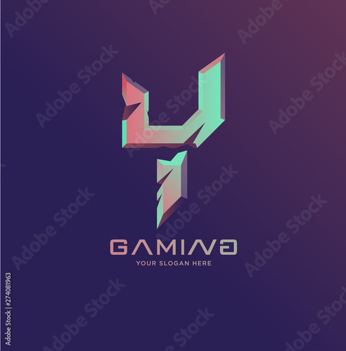 Initial letter Y gaming esports style logo template