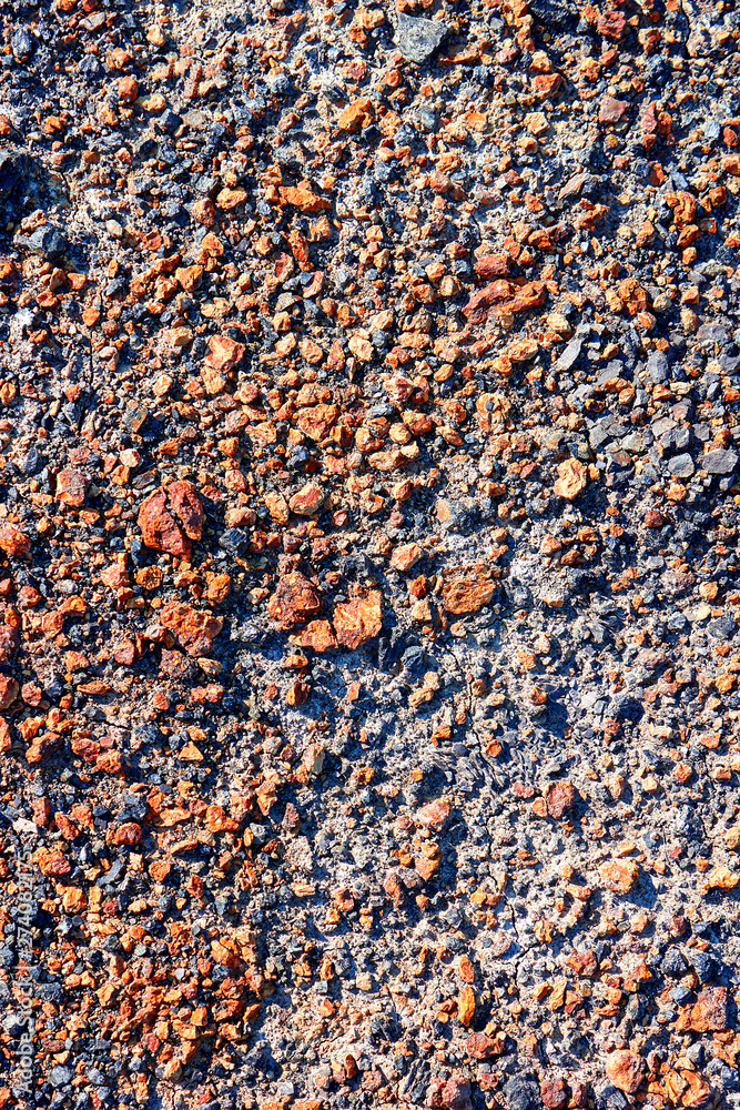 Fototapeta premium Dirt ground pebble road texture closeup