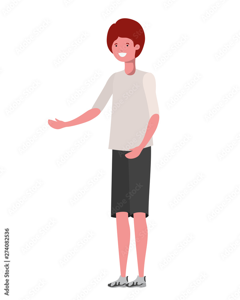 young man standing in white background young man standing in white background
