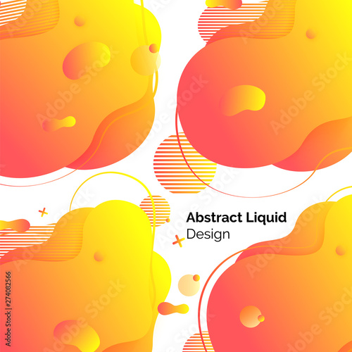 Abstract liquid design vector, shapes abstraction and decoration, background for banners and webpages. Color art with forms and text sample