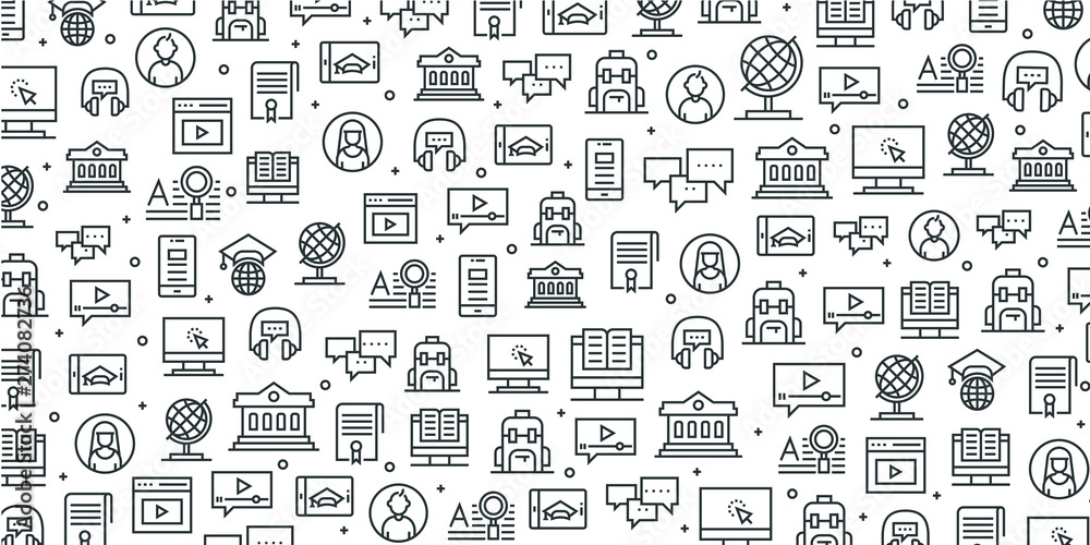 ONLINE EDUCATION SEAMLESS PATTERN ONLINE EDUCATION SEAMLESS PATTERN