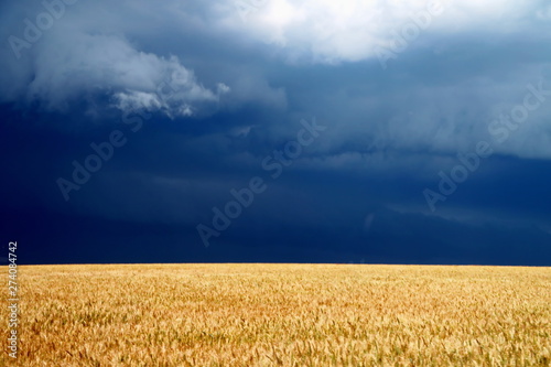 Beautiful cloudy sky before a storm outside the city and on the estuary. Nature of Ukraine.2019 photo