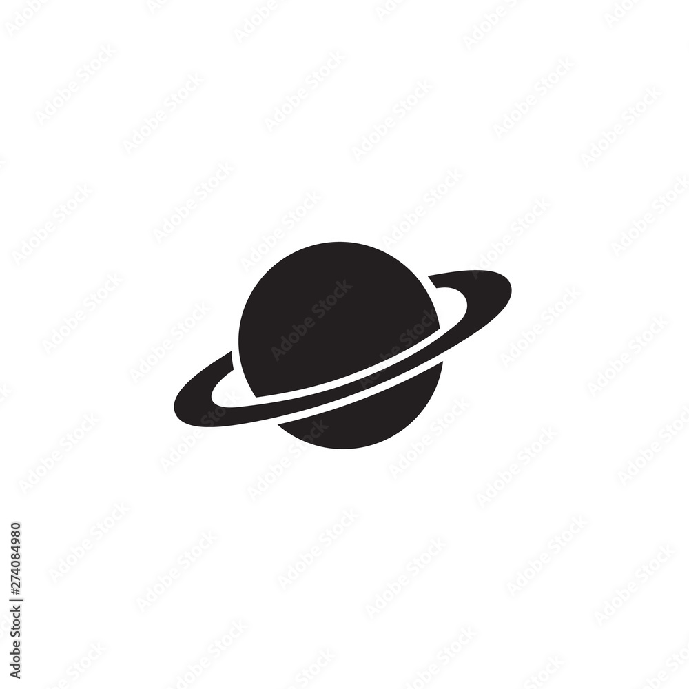 Saturn icon in flat style. Planet vector on white isolated background. Galaxy space business concept Saturn icon in flat style. Planet vector on white isolated background. Galaxy space business concept