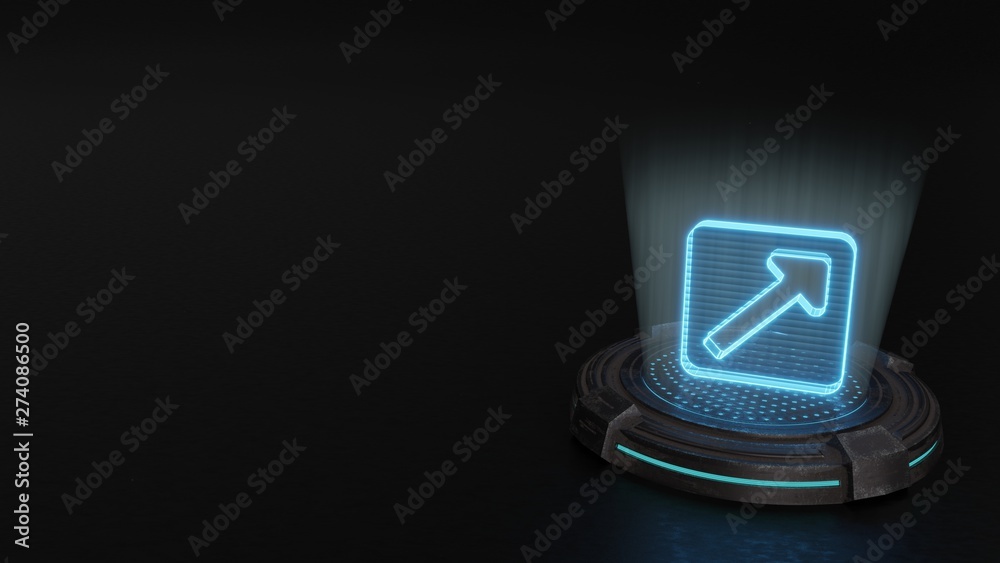 3d hologram symbol of external link square alt icon render 3d hologram symbol of external link square alt icon render