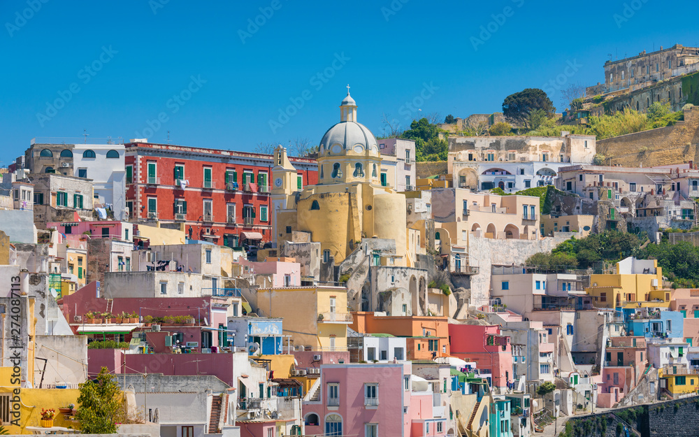 Picturesque housing of beautiful Procida Island, Italy