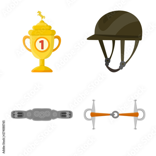 Isolated object of horseback and equestrian icon. Collection of horseback and horse vector icon for stock.