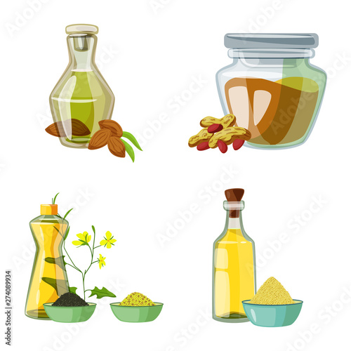 Vector design of bottle and glass logo. Set of bottle and agriculture stock vector illustration.