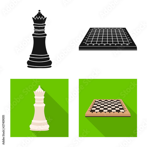 Vector design of checkmate and thin sign. Collection of checkmate and target vector icon for stock.