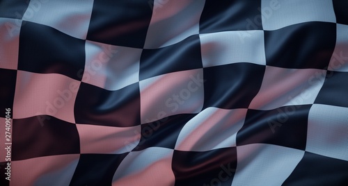 White and black flag checkered for race.