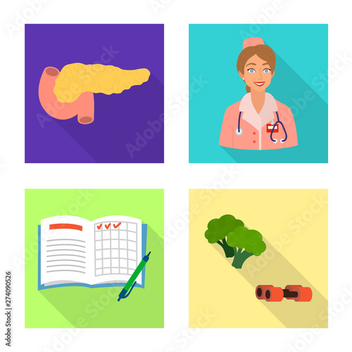 Isolated object of symptom and disease sign. Collection of symptom and treatment stock vector illustration.