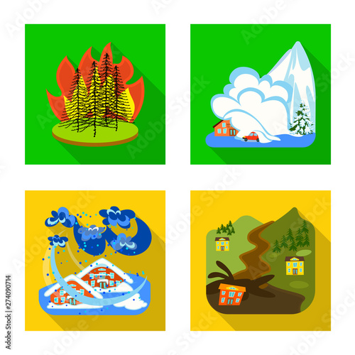 Vector design of collapse and environment sign. Collection of collapse and distress stock vector illustration.