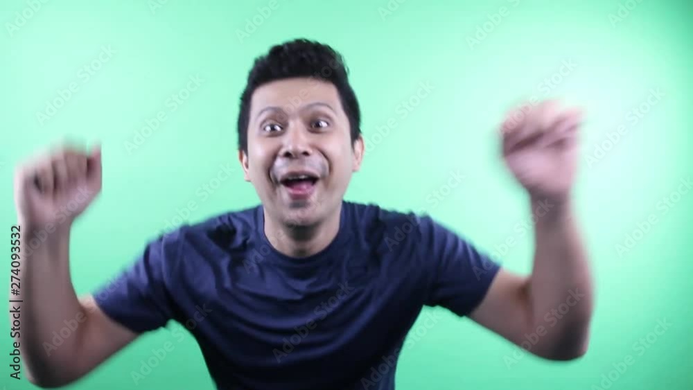 Men are excited and very happy in the studio. Men are excited and very happy in the studio.
