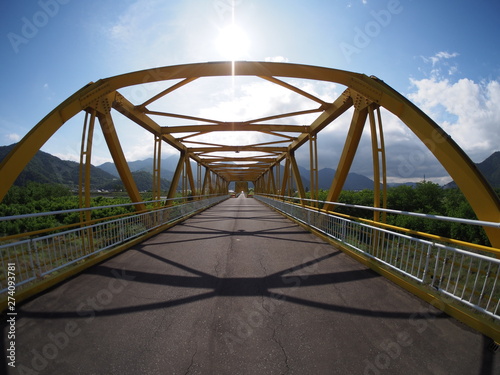 Iron bridge yellow iron Steel frame © travelers.high