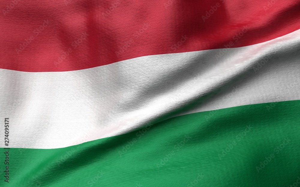 3D Illustration of Hungary Flag 3D Illustration of Hungary Flag