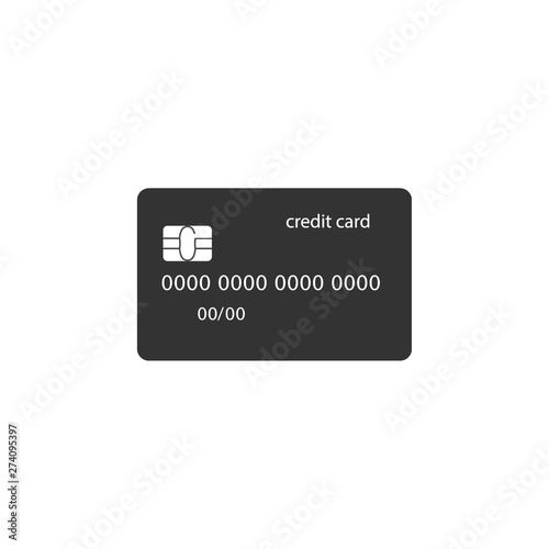 Credit card icon. Vector illustration, flat design.