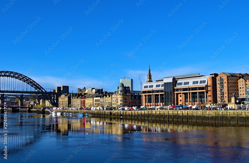 Reflective blues on the River Brew, Gateshead, Newcastle