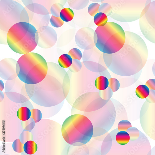 seamless pattern with colorful circles vector - rainbow colors pattern