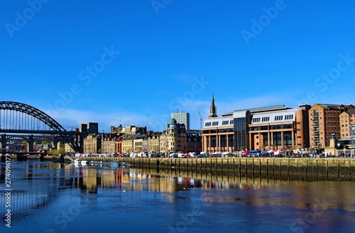 Reflective blues on the River Brew  Gateshead  Newcastle