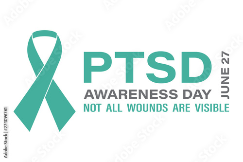 National PTSD Awareness Day in June 27. Post Traumatic Stress Disorder.Background, poster, card, banner design. 