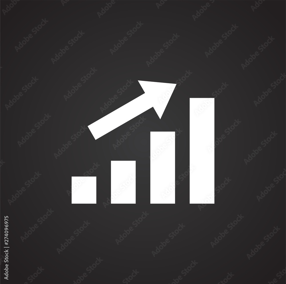 Up grow chart icon on background for graphic and web design. Simple illustration. Internet concept symbol for website button or mobile app. Up grow chart icon on background for graphic and web design. Simple illustration. Internet concept symbol for website button or mobile app.