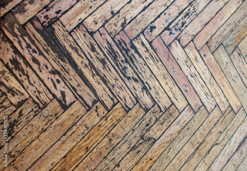 texture of old blackened parquet photo