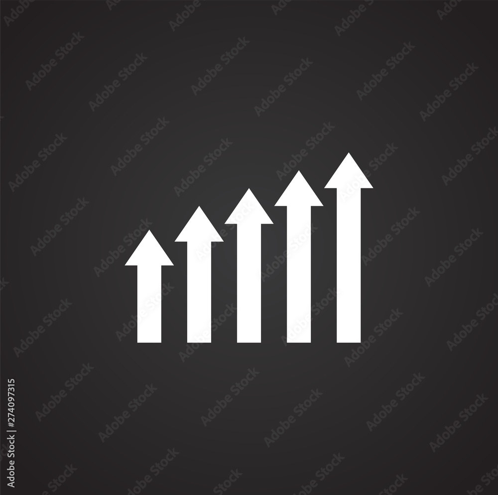 Up grow chart icon on background for graphic and web design. Simple illustration. Internet concept symbol for website button or mobile app.
