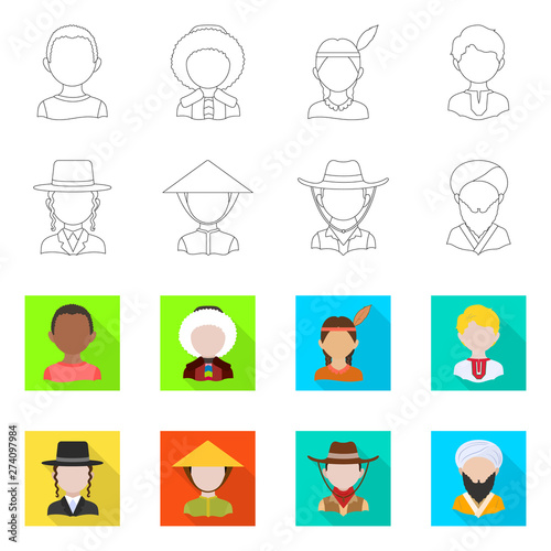 Vector design of imitator and resident icon. Set of imitator and culture stock symbol for web.
