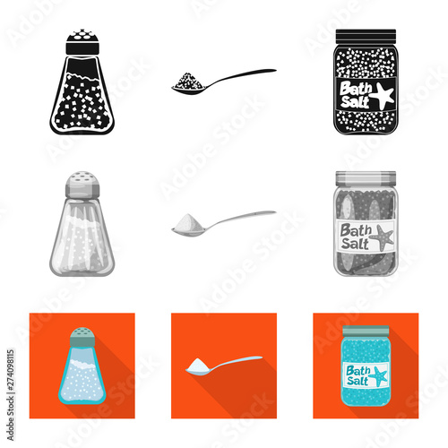 Isolated object of cooking and sea icon. Set of cooking and baking stock vector illustration.