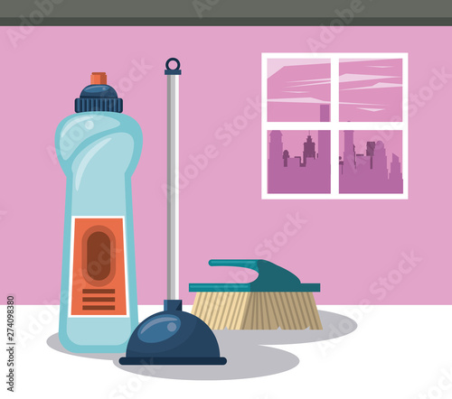 Cleaning products for home cartoons