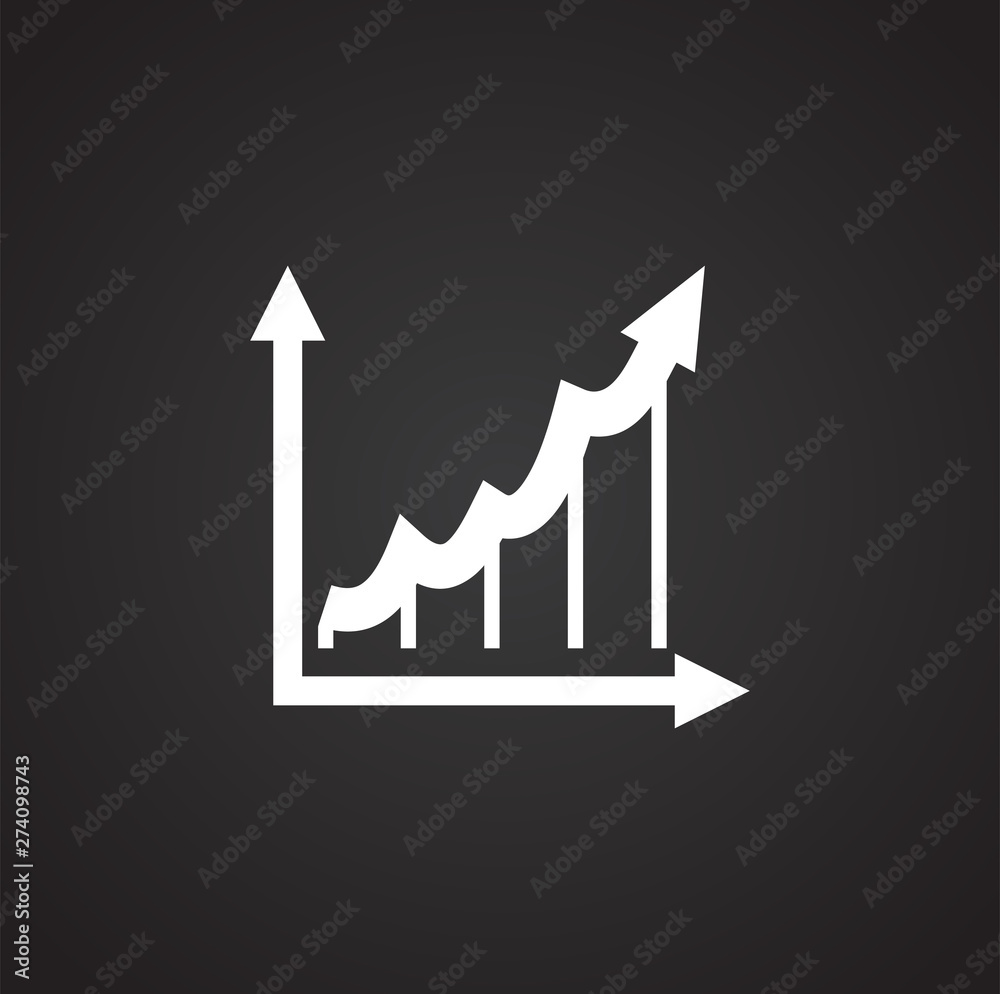 Up grow chart icon on background for graphic and web design. Simple illustration. Internet concept symbol for website button or mobile app. Up grow chart icon on background for graphic and web design. Simple illustration. Internet concept symbol for website button or mobile app.