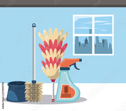 Cleaning products for home cartoons