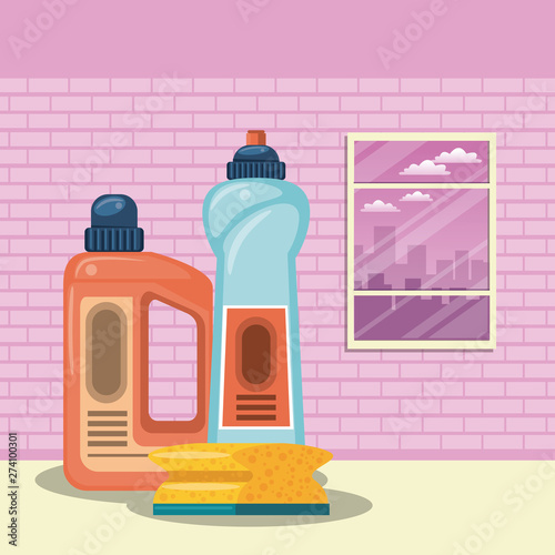 Cleaning products for home cartoons