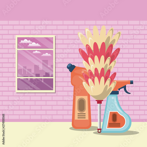 Cleaning products for home cartoons