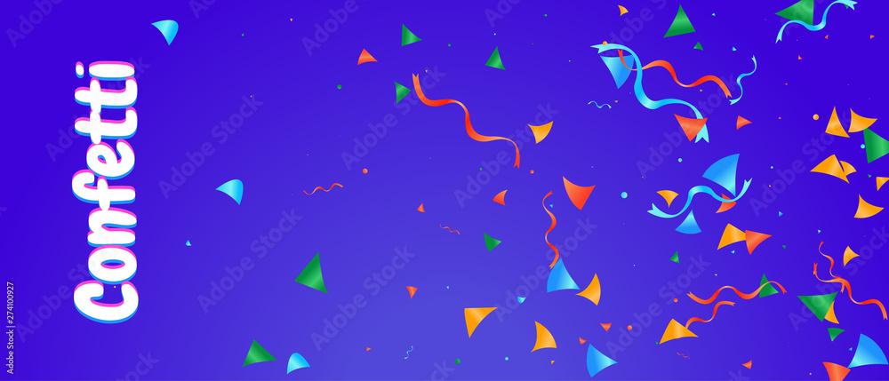 Naklejka premium Confetti background colorful explosion. Abstract vector banner