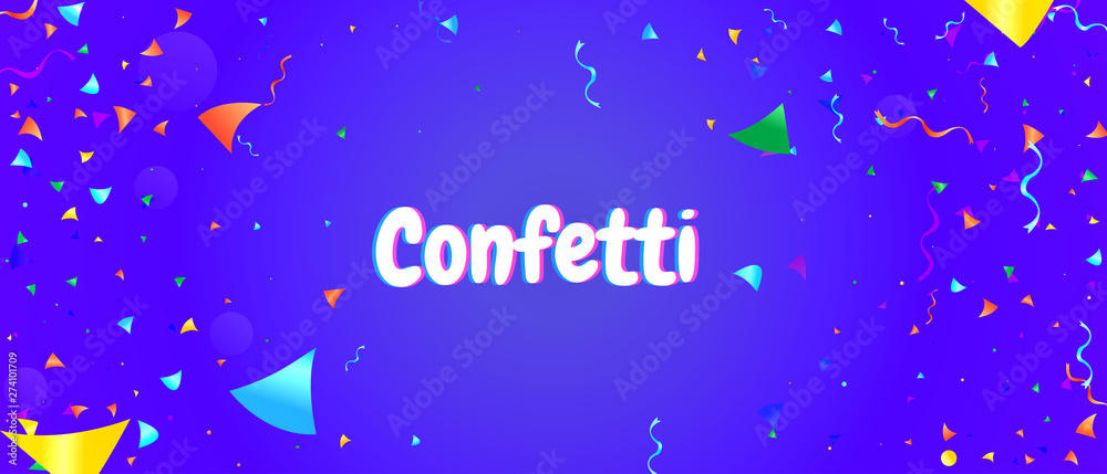 Naklejka premium Confetti background colorful explosion. Abstract vector banner