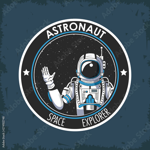 Space explorer patch emblem design