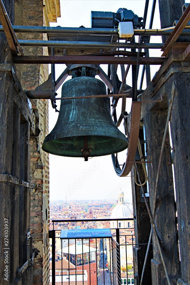 Bells in the Bell Tower, St John the Baptist's Cathedral, Turin, Italy