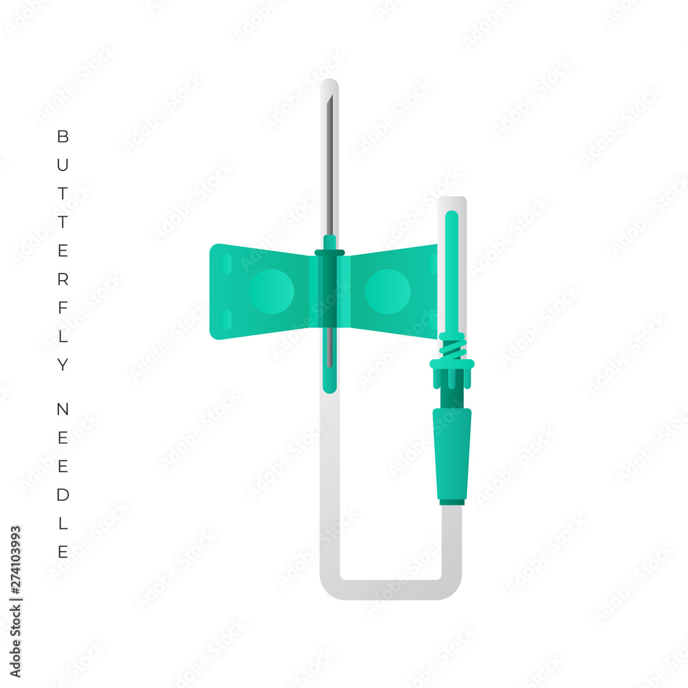 Butterfly Needle vector illustration iolated on white background